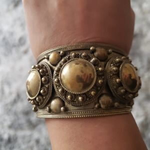 Siam Sterling Silver Big Heavy Cuff